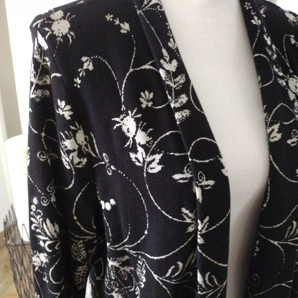 Charter CLUB jacquard floral open-front cardigan Sz. L - Picture 3 of 10